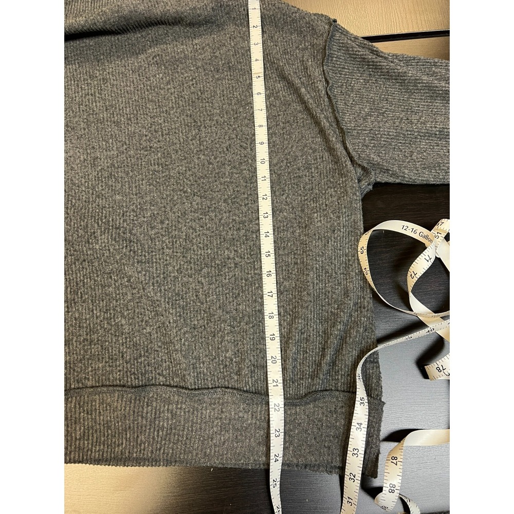 We the Free Oversize Slouchy‎ Top Gray Chinelle Rib Bateau Neck Long Sleeve SZ S - Picture 13 of 13